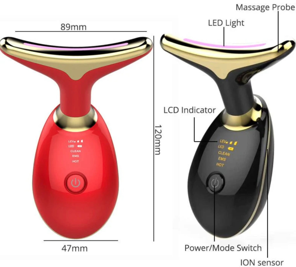 MySupplements® Premium EMS Rotlicht 7-LED Nacken- & Gesichtsmassagegerät