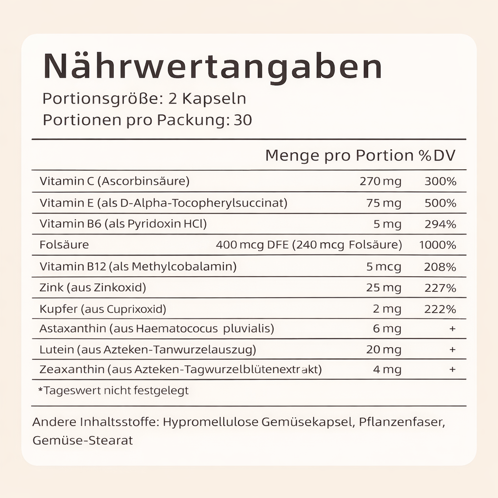 MySupplements® Augen Kapseln Complex mit Lutein &amp; Zeaxanthin