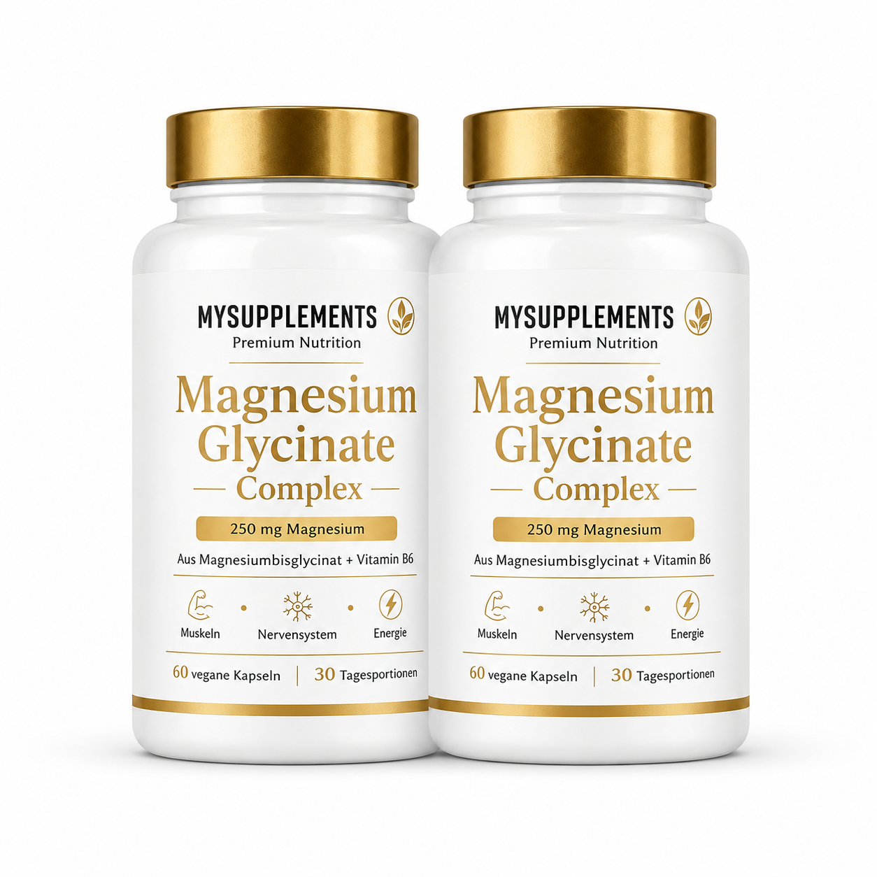 Magnesium Glycinate Complex 2er Pack 250 mg Magnesium Vitamin B6 MySupplements